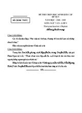 Đề thi chọn học sinh giỏi cấp huyện môn Ngữ văn Lớp 9 - Năm học 2018-2019
